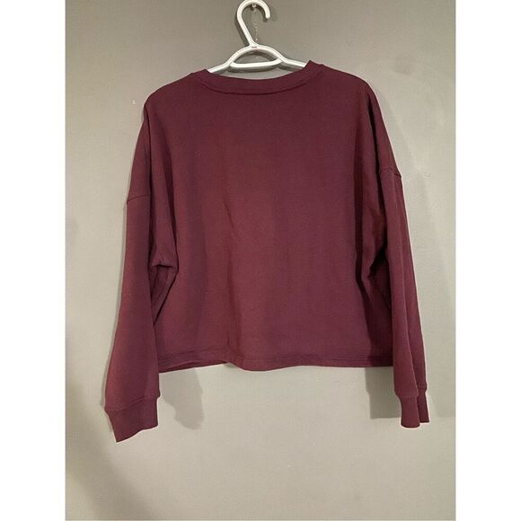 Calvin Klein Garnet Semi Cropped Crew Neck Sweatshirt Size Large - Picture 5 of 5